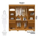 Ver imagem 4 de Guarda-Roupa Casal 8 Portas 4 Gavetas 100% MDF 218cm Azaleia Espresso Móveis Off White/Cinamomo