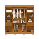Ver imagem 5 de Guarda-Roupa Casal 8 Portas 4 Gavetas 100% MDF 218cm Azaleia Espresso Móveis Off White/Cinamomo