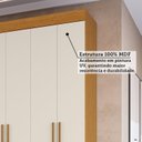 Ver imagem 6 de Guarda-Roupa Casal 8 Portas 4 Gavetas 100% MDF 218cm Azaleia Espresso Móveis Off White/Cinamomo
