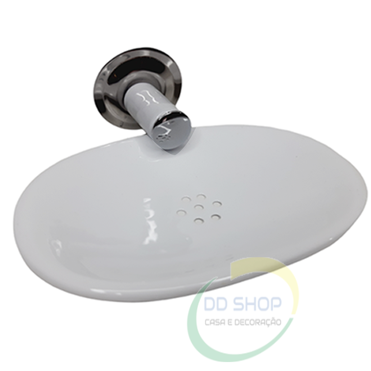 Kit Acessórios Banheiro C/ Porta Shampoo Inox Branco 6 Peças - 4