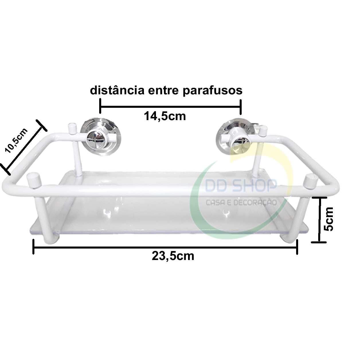 Kit Acessórios Banheiro C/ Porta Shampoo Inox Branco 6 Peças - 7