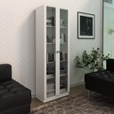 Ver imagem 2 de Kit 3 Armários para Escritório com Portas de Vidro Me4115 Branco