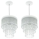 Ver imagem 1 de Kit 2 Lustre Pendente De Cristal Acrílico Manucrilic Branco