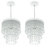 Kit 2 Lustre Pendente De Cristal Acrílico Manucrilic Branco - 1