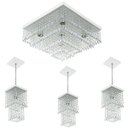 Ver imagem 1 de Kit 1 Lustre Cristal Acr Dream + 3 Pendentes Spark Branco