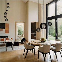 Conjunto Lustres para Sala de Estar e Sala de Jantar Mbm - Preto - 2