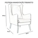 Ver imagem 3 de Poltrona Amamentação Giovana Pés Madeira Linho Bege