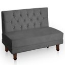 Ver imagem 1 de Canto Italy Confortável para Apartamento Cozinha e Restaurantes Suede Cinza Escuro