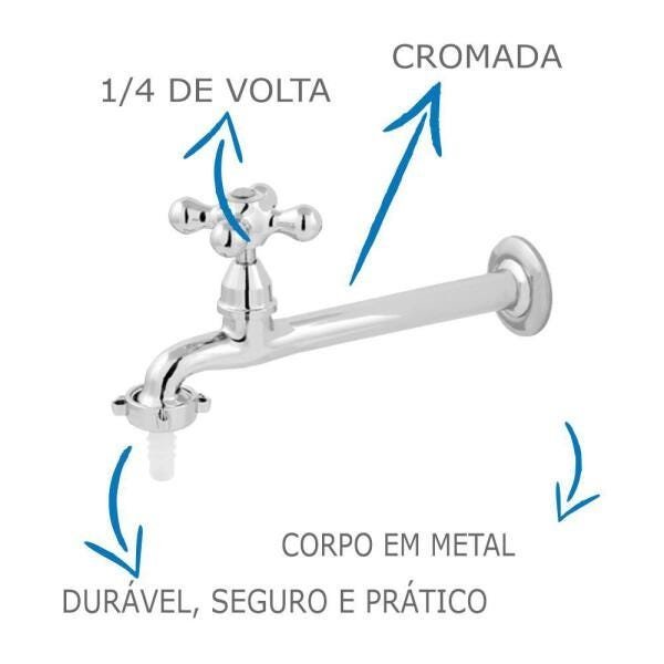 Torneira Cozinha Oliveira 1159 C-52 De Parede Fixa Com Bico - 4