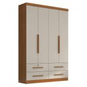Ver imagem 1 de Guarda Roupa Solteiro Maximus 4 Portas 4 Gavetas Cinamomo Areia Fosco - Zanzini