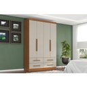 Ver imagem 3 de Guarda Roupa Solteiro Maximus 4 Portas 4 Gavetas Cinamomo Areia Fosco - Zanzini