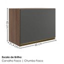 Ver imagem 3 de Armario Aereo Basculante MDF 60 cm Kali 166771 Carvalho Toq Chumbo Nicioli