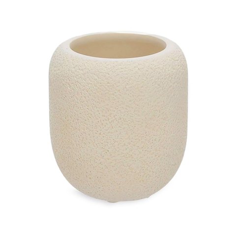 Copo Porta Escova de Dentes em Cimento Off White Mart 9cm