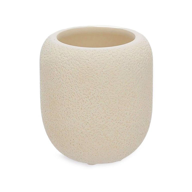 Copo Porta Escova de Dentes em Cimento Off White Mart 9cm Copo Porta Escova de Dentes em Cimento Off White Mart 9cm