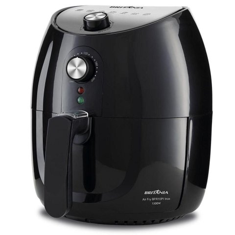 Air Fryer sem Óleo Britânia BFR10PI 4,1L 1500W Inox Preto com Controle de Temperatura 110V