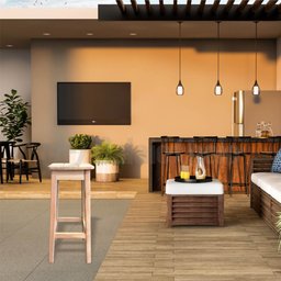 Banco Banqueta Alta de Madeira 70cm para Balcão Cozinha e Bar - 2