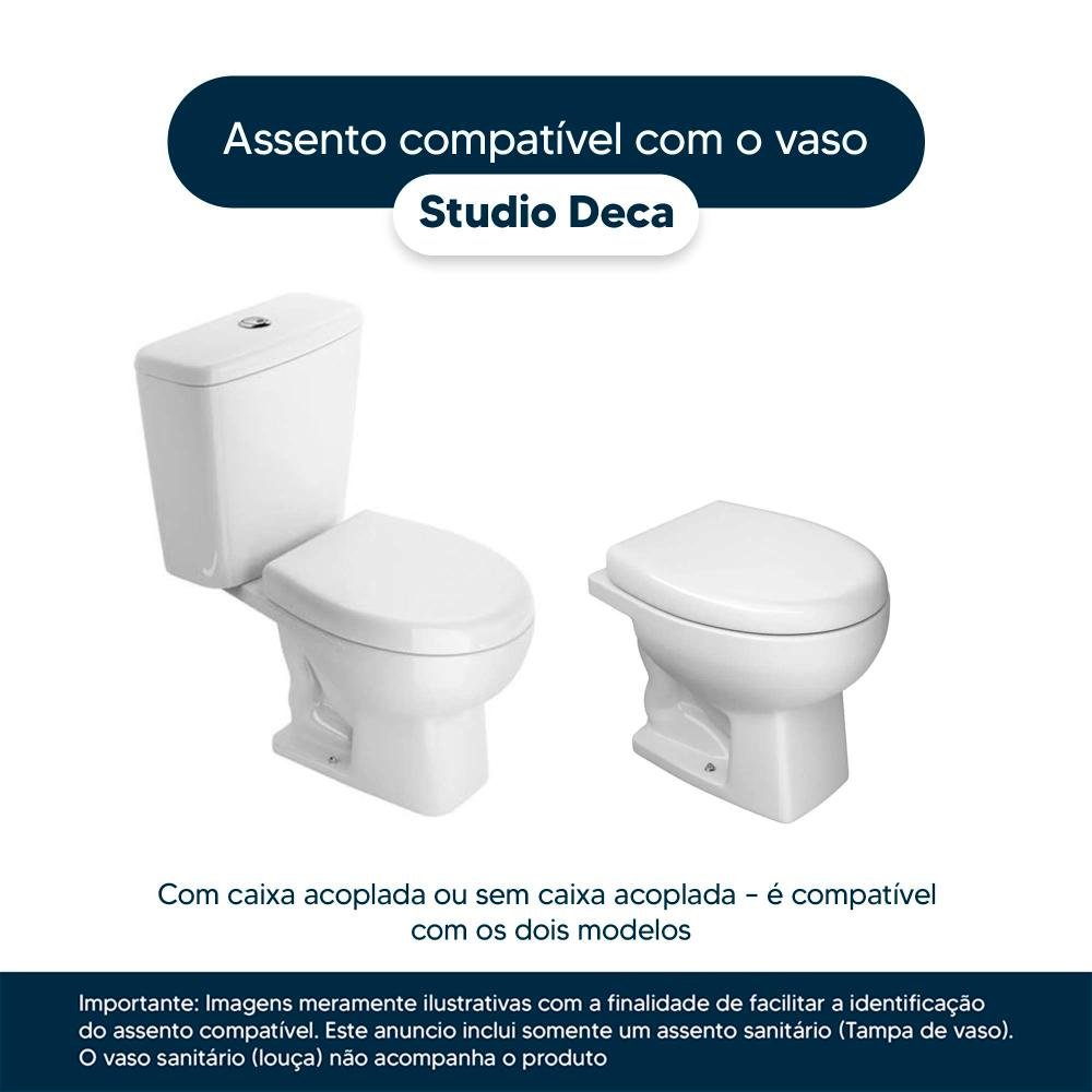 Assento Sanitário Poliester Studio Creme (bege) para Bacia Deca - 4