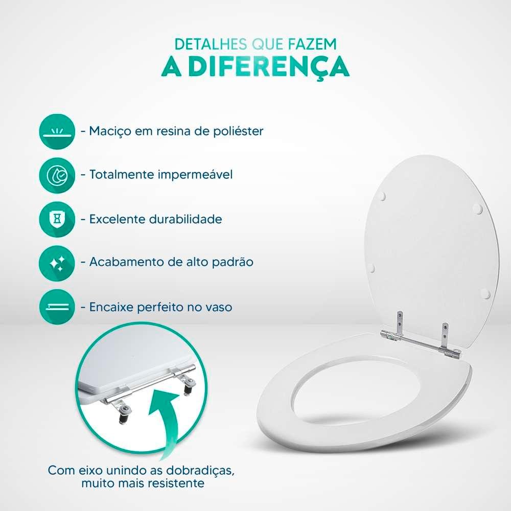Assento Sanitário Poliester Studio Creme (bege) para Bacia Deca - 3