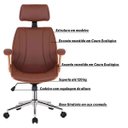 Ver imagem 3 de Kit 2 Cadeiras de Escritório Juliette Presidente Giratória Marrom - Gran Belo