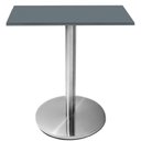 Ver imagem 1 de Mesa Beta Inox 75 Cm Altura Disco Redondo Tampo Mdp Quadrado 60 Cm Largura X 2,50 Cm Altura Grafito