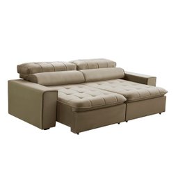Sofá Decorativo Reclinável e Retrátil 2 Lugares Temiscira 1,60M Veludo Amêndoa - 8