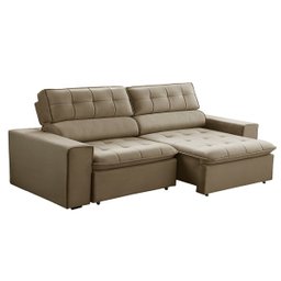 Sofá Decorativo Reclinável e Retrátil 2 Lugares Temiscira 1,60M Veludo Amêndoa - 1