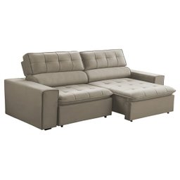 Sofá Decorativo Reclinável e Retrátil 3 Lugares Temiscira 2,10M Veludo Nude - 1