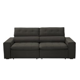 Sofá Decorativo Reclinável e Retrátil 3 Lugares Temiscira 2,10M Veludo Tabaco - 7