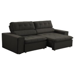Sofá Decorativo Reclinável e Retrátil 3 Lugares Temiscira 2,10M Veludo Tabaco - 1