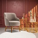 Ver imagem 6 de Poltrona Decorativa Com Braço Amber Linho Cinza - Gran Belo