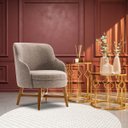 Ver imagem 6 de Kit 2 Poltronas Decorativas Com Braço Amber Linho Cinza - Gran Belo