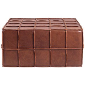 Puff Decorativo Mercury 60x80 Couro Mel - Gran Belo