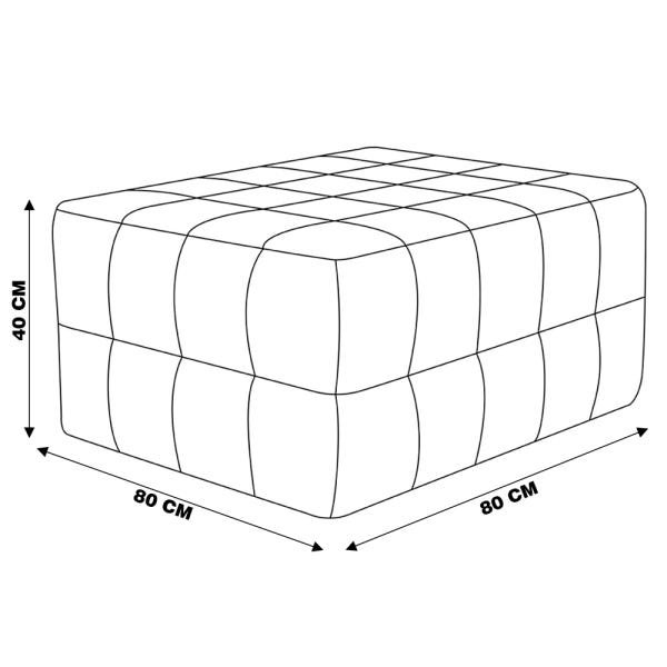 Puff Decorativo Mercury 80x80 Couro Mel - Gran Belo - 2