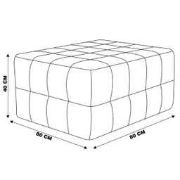 Puff Decorativo Mercury 80x80 Couro Mel - Gran Belo - 2