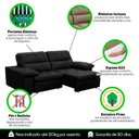 Ver imagem 7 de Sofa Retratil Reclinavel 2 Lugares 1,80m Crystal Veludo Preto Lansofbr