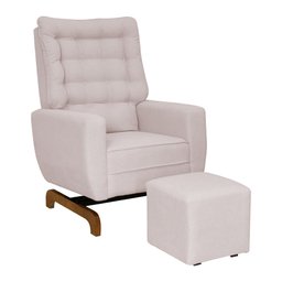 Poltrona de Amamentação Olivia com Balanço Bebê Completo:tb 196 Linho Rose - 1