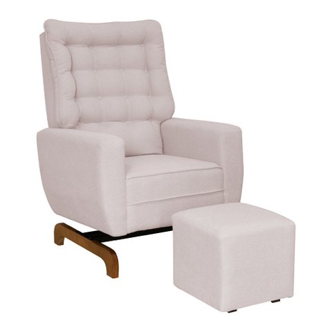 Poltrona de Amamentação Olivia com Balanço Bebê Completo:tb 196 Linho Rose