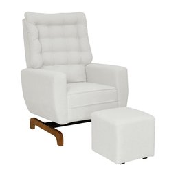 Poltrona de Amamentação Olivia com Balanço Bebê Completo:tb 196 Linho Rose - 7
