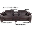 Ver imagem 3 de Sofá Elétrico Reclinável e Retrátil 2 Lugares com Porta Copos Affection Couro Marrom - Gran