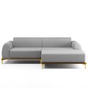 Ver imagem 3 de Sofá 3 Lugares com Chaise Direito Para Sala de Estar Molino 245cm D02 Linho Cinza C-315 - Lyam