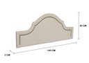 Ver imagem 2 de Cabeceira Casal para Cama Box Provençal 140x60 Courino Off White - Tachas Fumê