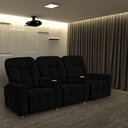 Ver imagem 5 de Poltrona Reclinável 3 lugares para Sala de Cinema Pequim Veludo Preto - Gran Belo