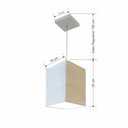 Ver imagem 2 de Lustre Pendente Quadrado Md-4007 Cúpula em Tecido 25/16x16cm Linho Bege - Bivolt