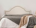 Ver imagem 1 de Cabeceira King para Cama Box Provençal Luxo 193x60 Courino Off White - Tachas Fumê
