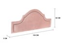 Ver imagem 2 de Cabeceira King para Cama Box Provençal Luxo 193x60 Veludo Rosê - Tachas Fumê