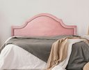 Ver imagem 1 de Cabeceira King para Cama Box Provençal Luxo 193x60 Veludo Rosê - Tachas Fumê