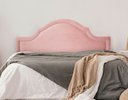 Ver imagem 1 de Cabeceira King para Cama Box Provençal Luxo 193x60 Veludo Rosê - Tachas Prata