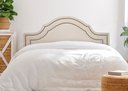 Ver imagem 1 de Cabeceira Casal para Cama Box Provençal Luxo Dupla 140x60 Courino Off White - Tachas Fumê