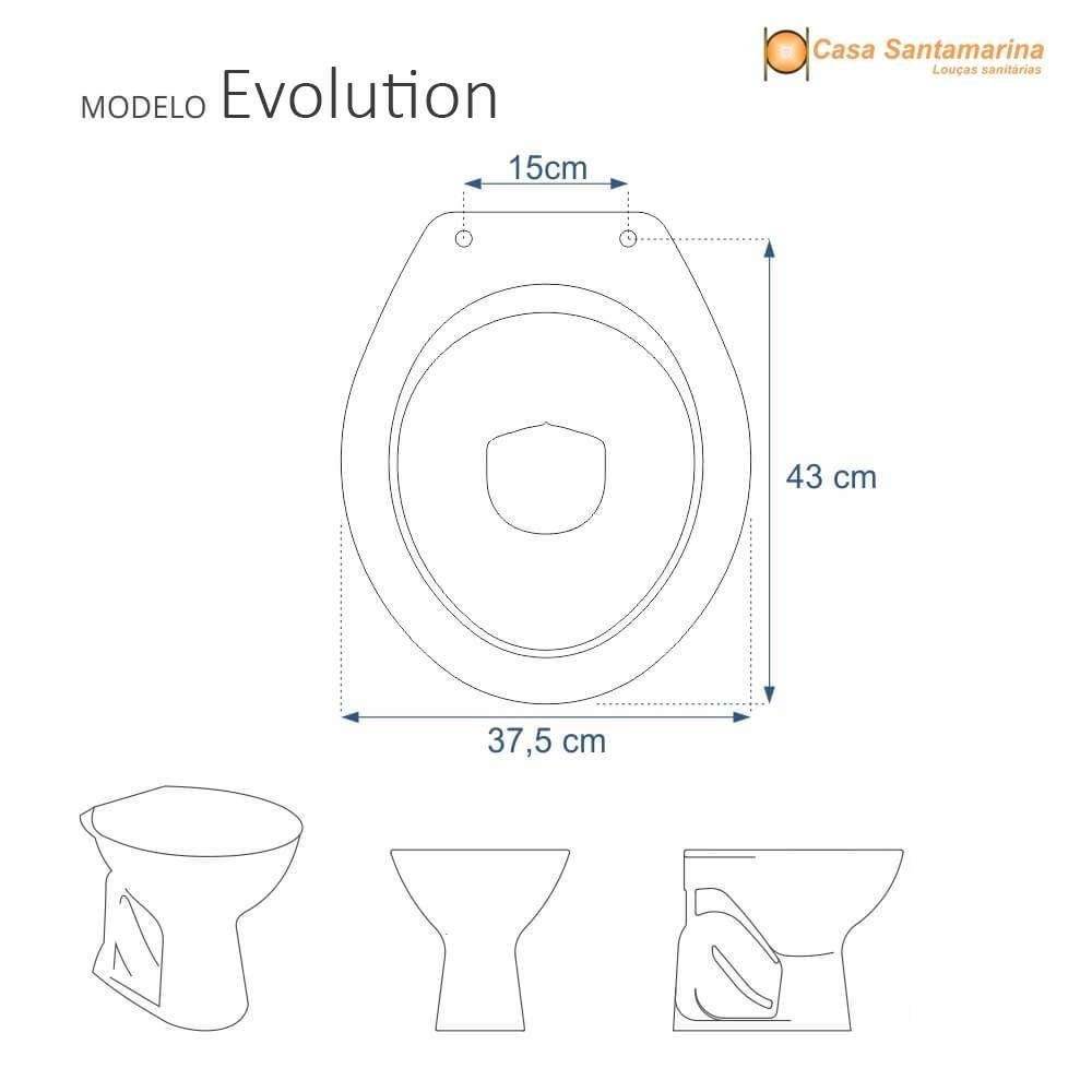 Assento Sanitário Laqueado Evolution Cinza Escuro para Vaso Santamarina - 3