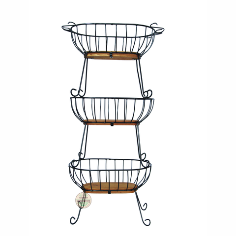 Fruteira 3 Andares Oval Minas Rústico